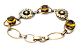 Art Deco Flower & Rhinestone Bracelet - The Jewelry Lady's Store