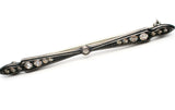 Art Deco Bar Pin Brooch with Paste Rhinestones - The Jewelry Lady's Store