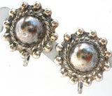 Art Deco Sterling Silver Screwback Earrings - The Jewelry Lady's Store