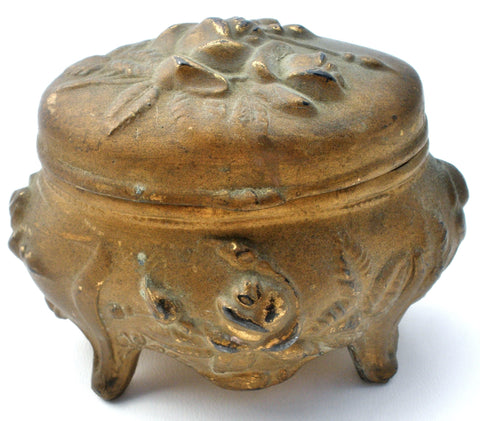 Art Nouveau Small Gold Jewelry Casket Box