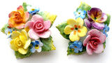 Artone Bone China Painted Flower Brooches Vintage - The Jewelry Lady's Store