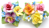 Artone Bone China Painted Flower Brooches Vintage - The Jewelry Lady's Store