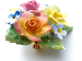 Artone Bone China Painted Flower Brooches Vintage - The Jewelry Lady's Store