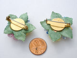 Artone Bone China Painted Flower Brooches Vintage - The Jewelry Lady's Store