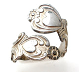 Avon Sterling Silver “Treasured Heart” Spoon Ring 1975 Spain 8.5 - The Jewelry Lady's Store