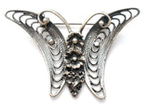 Beau Butterfly Brooch Sterling Silver Vintage - The Jewelry Lady's Store
