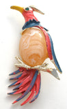 Bird Brooch with Jelly Belly & Enamel Vintage - The Jewelry Lady's Store