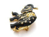 Black Enamel Elephant With Rhinestones Vintage Pin - The Jewelry Lady's Store