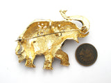 Black Enamel Elephant With Rhinestones Vintage Pin - The Jewelry Lady's Store