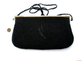 Black Fully Glass Beaded Hand Bag Clutch Purse - The Jewelry Lady's Store
