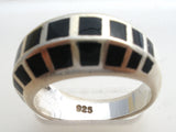 Black Onyx Sterling Silver Ring Size 8 Vintage - The Jewelry Lady's Store