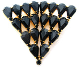 Black Rhinestone Brooch Vintage - The Jewelry Lady's Store
