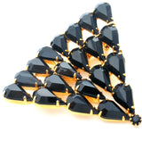 Black Rhinestone Brooch Vintage - The Jewelry Lady's Store