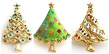 Christmas Tree Pins Lot of 3 Vintage Brooches - The Jewelry Lady's Store