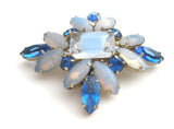 Blue Givre & Moonstone Rhinestone Brooch Pin - The Jewelry Lady's Store