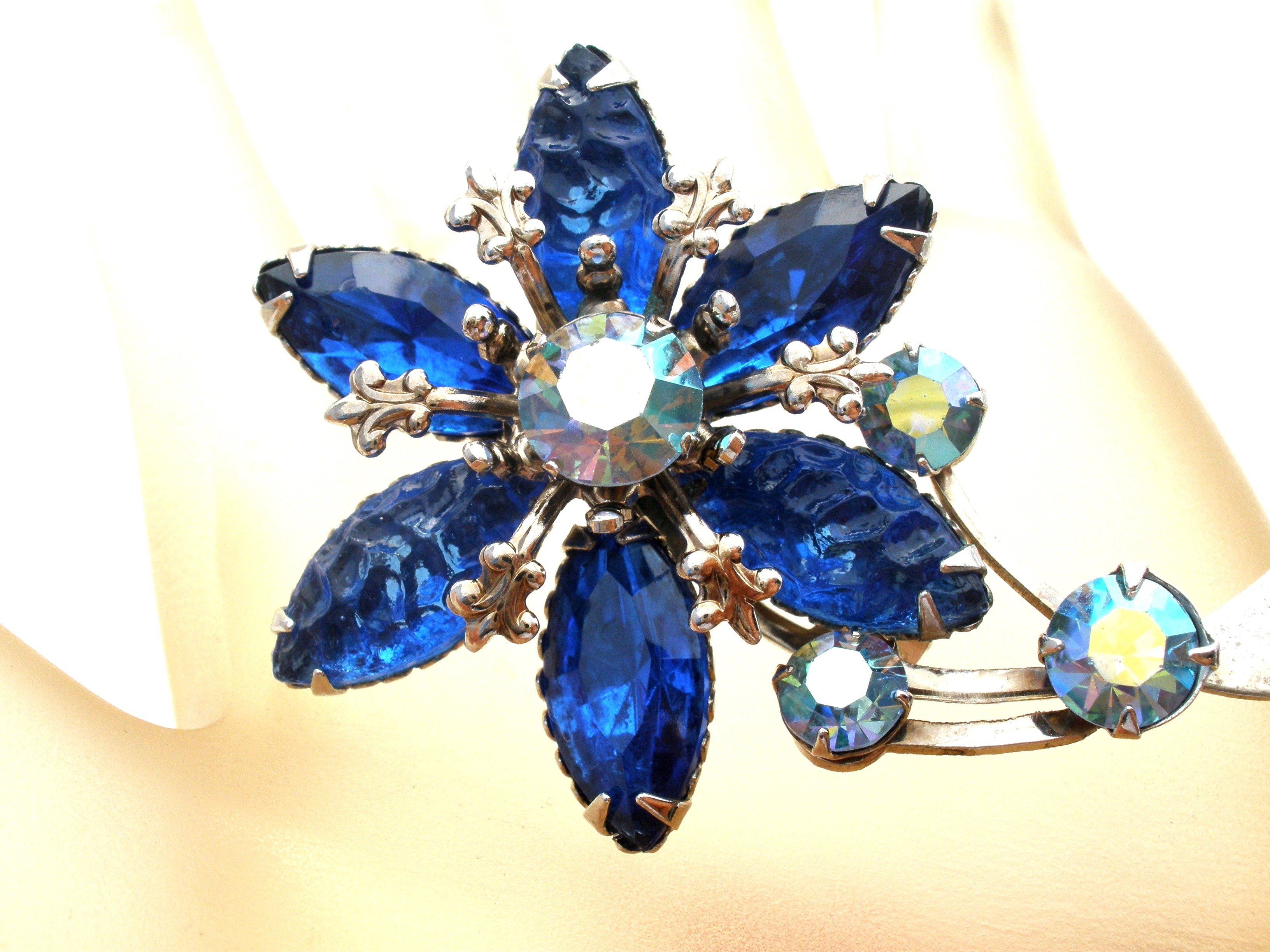Gemstone Flower Brooch by Atelier Mon in Blue, Women's at Anthropologie