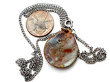 Blue Enamel Pendant Necklace Vintage 18" - The Jewelry Lady's Store