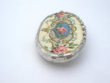 Broken China Rose Oval Brooch Vintage - The Jewelry Lady's Store