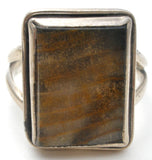 Brown Banded Agate Sterling Ring Size 9 - The Jewelry Lady's Store