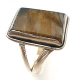 Brown Banded Agate Sterling Ring Size 9 - The Jewelry Lady's Store