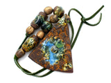 Brown Ceramic Enamel Bead Pendant Necklace - The Jewelry Lady's Store