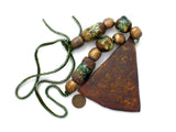 Brown Ceramic Enamel Bead Pendant Necklace - The Jewelry Lady's Store