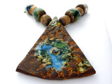 Brown Ceramic Enamel Bead Pendant Necklace - The Jewelry Lady's Store