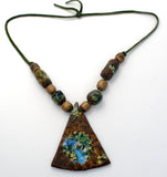Brown Ceramic Enamel Bead Pendant Necklace - The Jewelry Lady's Store