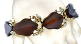 Brown Thermoset Leaf Bracelet & Earrings Vintage - The Jewelry Lady's Store