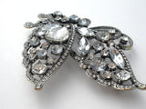 Butterfly Brooch Pin with Clear Rhinestones Vintage - The Jewelry Lady's Store