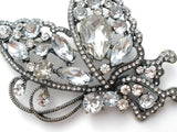 Butterfly Brooch Pin with Clear Rhinestones Vintage - The Jewelry Lady's Store