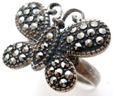 Butterfly Ring With Marcasites Size 6 - The Jewelry Lady's Store