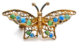Cannetille Enamel Butterfly 800 Silver Vintage - The Jewelry Lady's Store