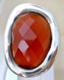 Carnelian Statement Ring Sterling Silver Size 5.5 - The Jewelry Lady's Store
