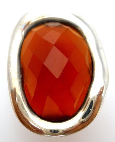 Carnelian Statement Ring Sterling Silver Size 5.5