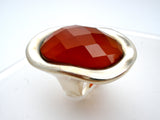 Carnelian Statement Ring Sterling Silver Size 5.5 - The Jewelry Lady's Store