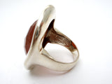 Carnelian Statement Ring Sterling Silver Size 5.5 - The Jewelry Lady's Store