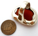 Carnelian Statement Ring Sterling Silver Size 5.5 - The Jewelry Lady's Store
