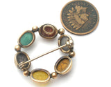 Admark Scarab Gemstone Brooch GF Pin Vintage - The Jewelry Lady's Store