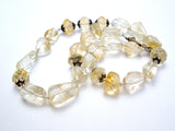 Champagne & Clear Crystal Quartz Bead Necklace 15" - The Jewelry Lady's Store