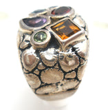Chi by Falchi Multigem 925 Sterling Croco Ring - The Jewelry Lady's Store