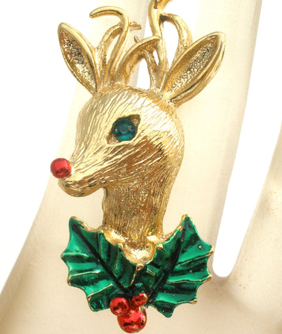 Christmas Reindeer Brooch Pin by Gerry's