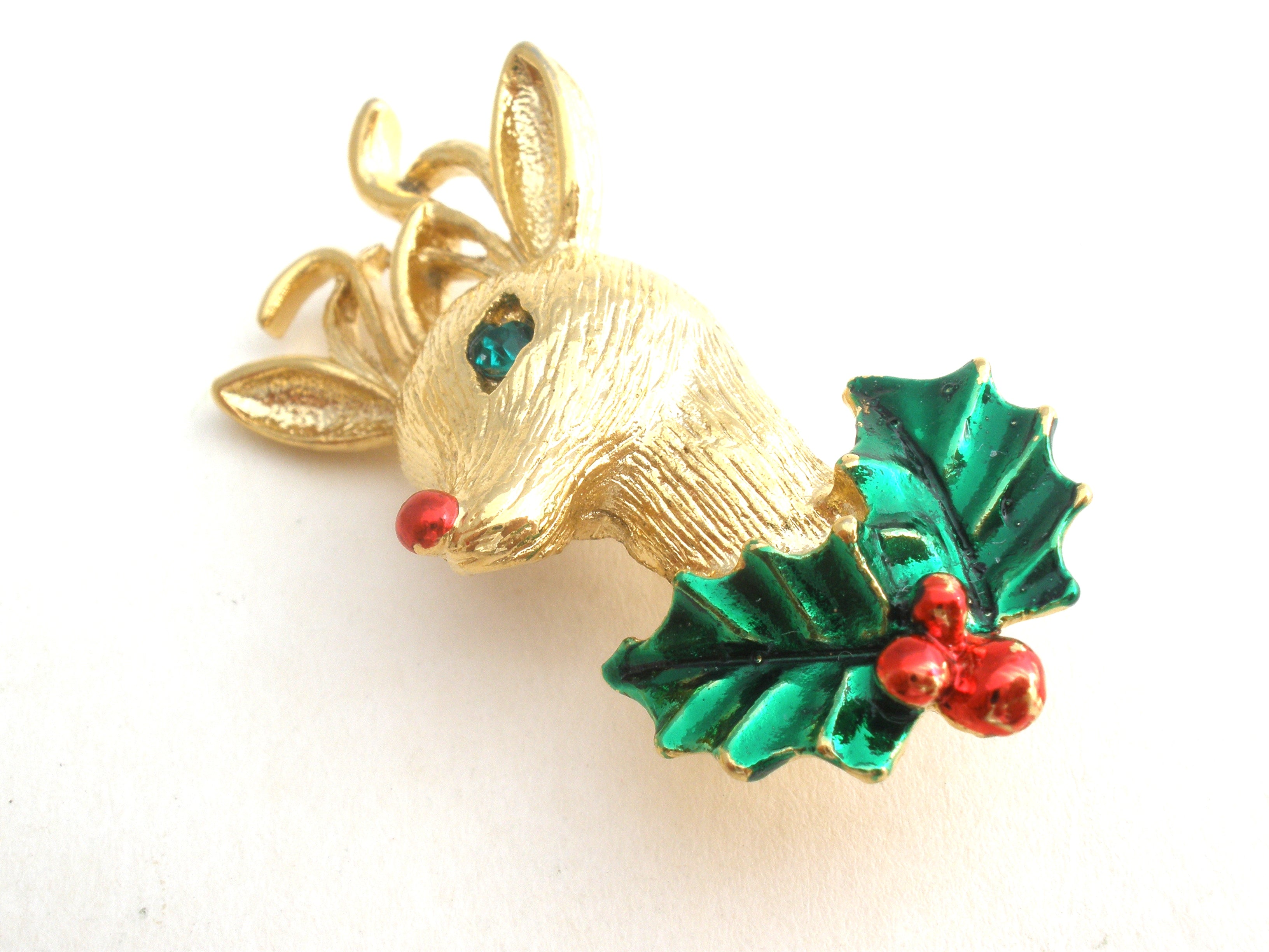 Christmas Reindeer Brooch Pin by Gerry's – The Jewelry Lady's Store