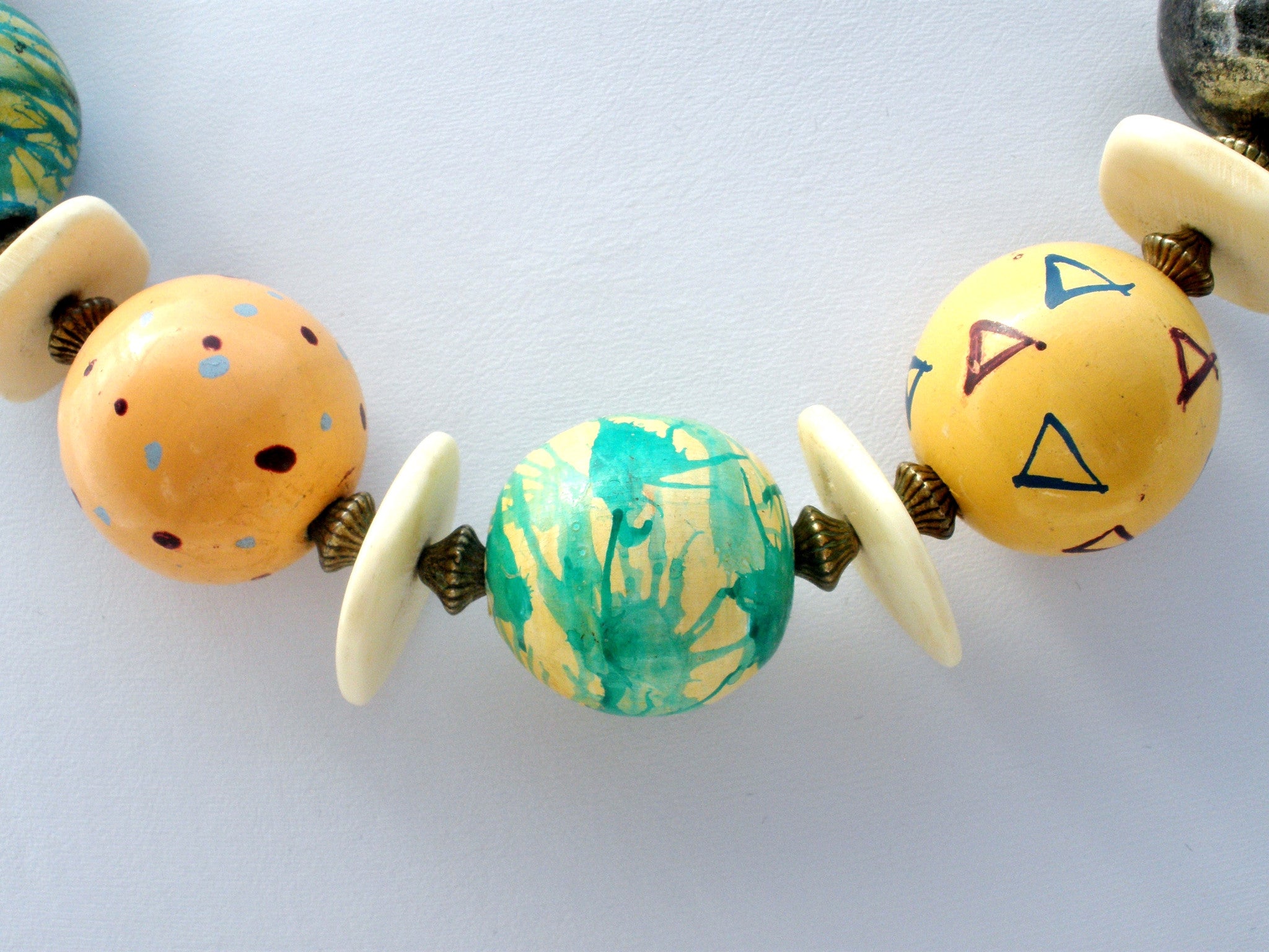 Large Chunky Decorative Beads Hand Painted Beads Beads With 