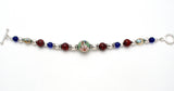 Cloisonne Sterling Silver Bead Bracelet 7" - The Jewelry Lady's Store