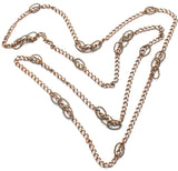 Copper Link Necklace 60" Long Vintage - The Jewelry Lady's Store