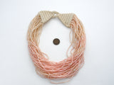 Crocheted Pink Bead Torsade Necklace Vintage - The Jewelry Lady's Store