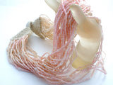 Crocheted Pink Bead Torsade Necklace Vintage - The Jewelry Lady's Store
