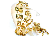 Crown Trifari Gold Greek Key Necklace Vintage - The Jewelry Lady's Store