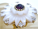 DREAM Mother Of Pearl Flower Ring Size 6 - The Jewelry Lady's Store